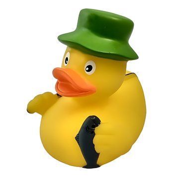 Стильна тематична гумова качечка FunnyDucks "Рибак" L1951 фото 1
