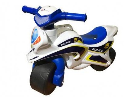 Мотоцикл-каталка Doloni "Байк Police" бело-синий 0138/510 фото 1
