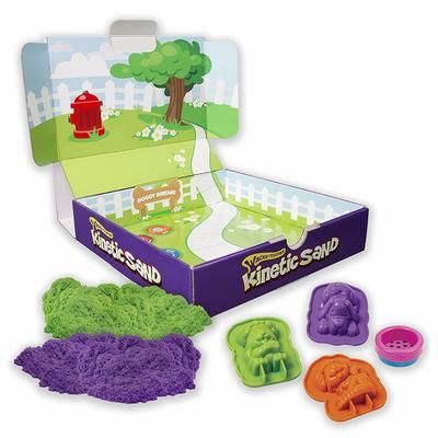 Набір кінетичного піску для дитячої творчості Kinetic Sand DOGGY (фіолетовий, зелений, формочки, фото 2