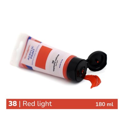 Художня глянсова акрилова фарба BrushMe колір "Червона світла" 180 мл TBA180038 фото 1