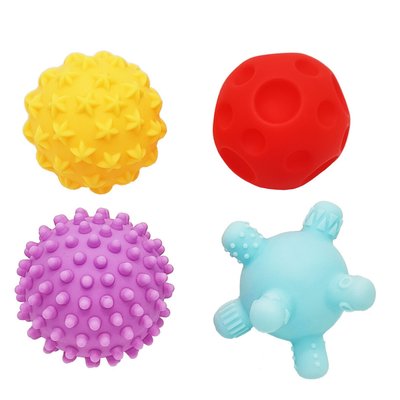 Дитячий набір іграшок для ванної Bambi М'ячики 4 шт A004-1 фото 1