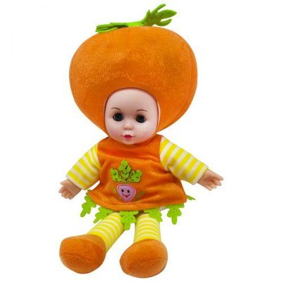 Мягкая интерактивная кукла в тематическом наряде "Lovely Doll: Морковка" 37 см оранжевая LY8001S фото 1