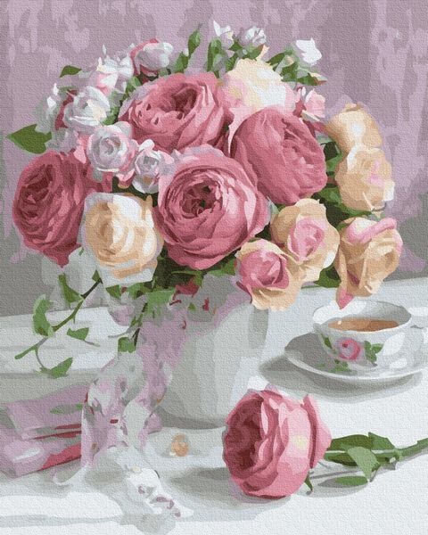 Картина за номерами BrushMe "Ніжний букет троянд" 40х50см BS600 фото 1