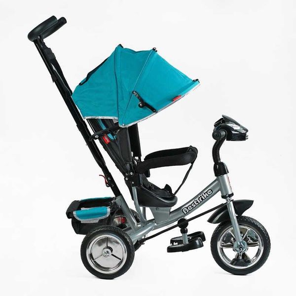 Дитячий триколісний велосипед Best Trike інтерактивний EVA колеса блакитний із сірою базою 6588 / 61-299 фото 2