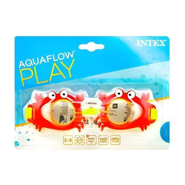Детские очки для плавания на 3-8 лет тематические Intex Краб красный 55610 фото 2