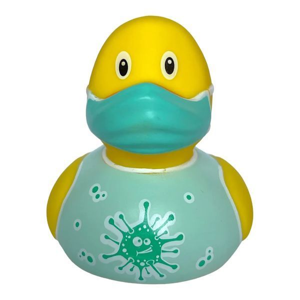 Стильна тематична гумова качечка FunnyDucks "Карантин" L1327 фото 2