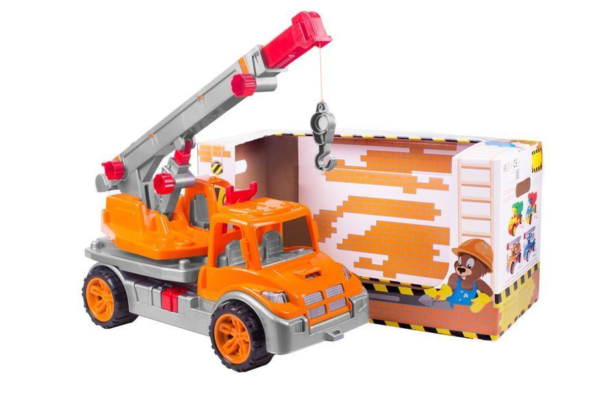 Игрушечный автокран ТехноК оранжевый 57 см оранжевый 3695 фото 2