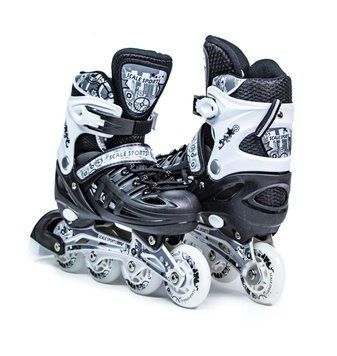 Дитячі розсувні ролики 34-37 Scale Sports Black з підсвічуванням переднього колеса фото 1