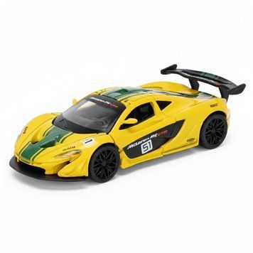 Колекційна модель автомобіля TechnoDrive McLaren P1, масштаб 1:24, жовта з чорним фото 1