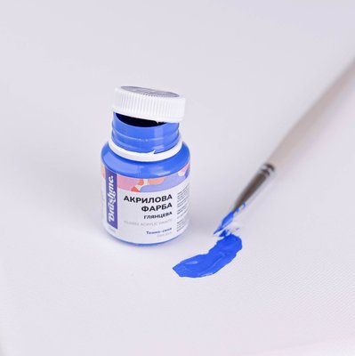 Художня акрилова глянцева фарба BrushMe колір "Темно-синя" 20 мл ACPT32 фото 1