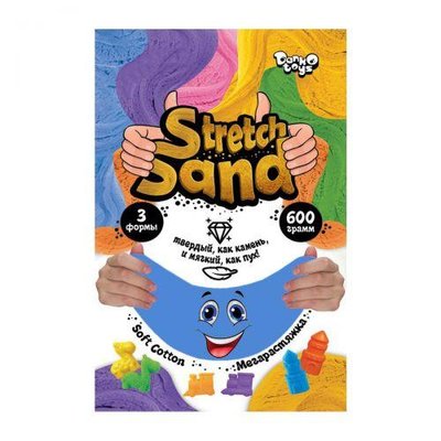 Кинетический песок Danko Toys Stretch Sand 600 г рус синий STS-04-01 фото 1