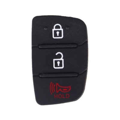 Резиновые кнопки-накладки на ключ Hyundai I30 (Хюндай I30) косой 3 кнопки Гудок фото 1