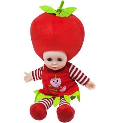 М'яка інтерактивна лялька у тематичному вбранні "Lovely Doll: Яблучко" 37 см червона LY8001S фото 1