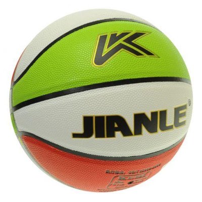 Баскетбольный мяч №5 KEPAI JIANLE резина зелено-красно-белый NB-500K фото 1