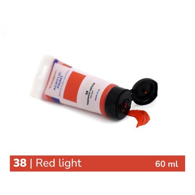 Художня глянсова акрилова фарба BrushMe колір "Червона світла" 60 мл TBA60038 фото 1
