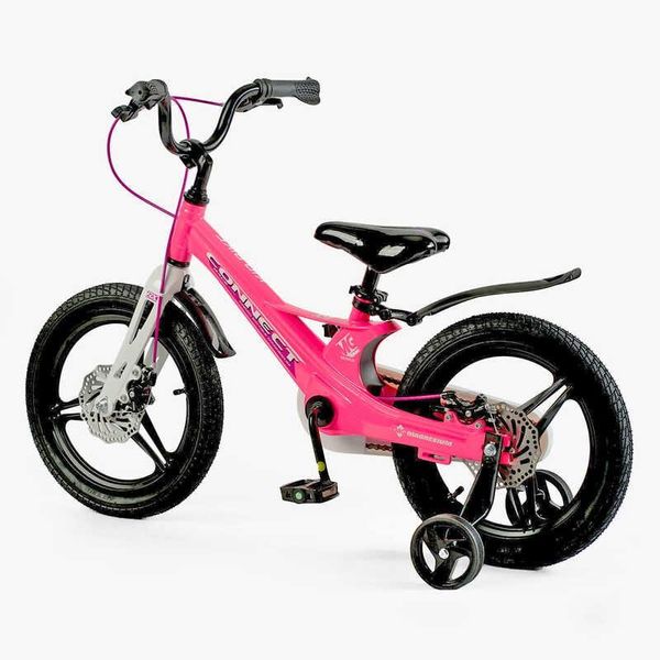 Велосипед дитячий двоколісний 16" CORSO Connect магнієва рама доп колеса на 5-7 років рожевий MG-16504 фото 3