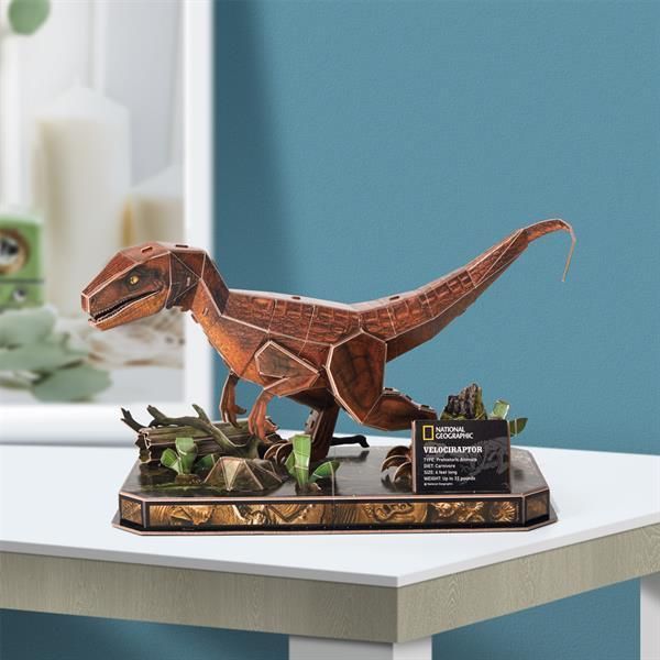 3D пазл об'ємний Cubic Fun National Geographic Dino Велоцираптор 63 елементи DS1053h фото 6
