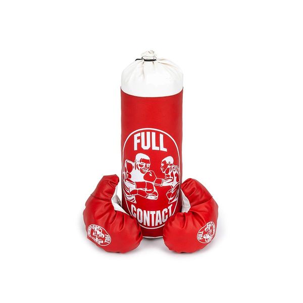 Боксерський набір малий 15х42 см Full Contact мішок та рукавички червоний фото 1