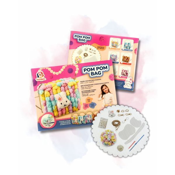 Набір для творчості для дівчинки від 6 років BrushMe Pom Pom Bag &laquo;Блакитний ведмедик&raquo; квадратний фото 3
