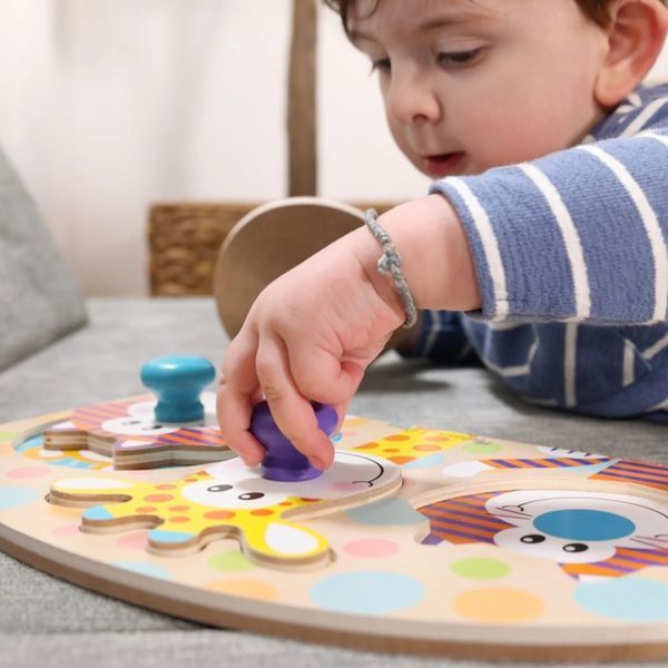 Дерев'яний пазл-вкладиш для малюків Melissa & Doug &laquo;Тварини сафарі&raquo; 3 елементи MD13439 фото 5