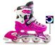 Детские раздвижные ролики 34-37 с комплектом защиты и шлемом Scale Sports Pink подсветка переднего колеса фото 2
