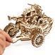 3D конструктор механічний дерев'яний Ugears Мотоцикл Scramber з коляскою 380 деталей 70137 фото 7