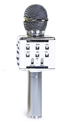 Бездротовий bluetooth караоке мікрофон з колонкою DS-868 Сталевий фото 1