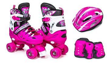 Розсувні ролики квади 29-33 з комплектом захисту та шоломом Scale Sport Pink фото 1