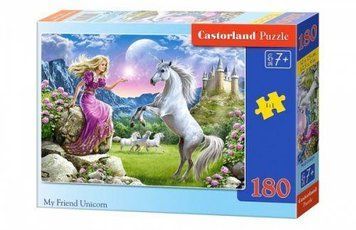 Пазлы Castorland "Мой друг единорог " 180 элементов 32 х 32 см B-018024 фото 1