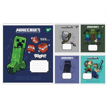Набор ученических тетрадей Yes Minecraft Signs формат А5, 18 стр в линейку 25 шт. 767560 фото 1