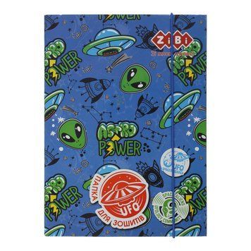Папка для зошитів Zibi UFO формат В5+ картон гумка ZB.14966 фото 1