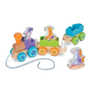 Деревянный поезд с животными Melissa & Doug First Play 6 элементов MD4608 фото 1