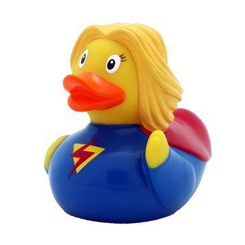 Стильна тематична гумова качечка FunnyDucks "Супервумен" L1808 фото 1