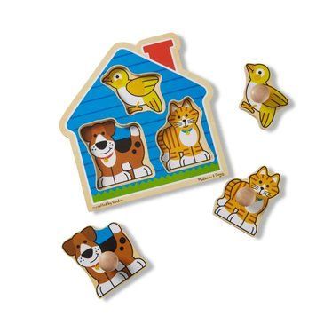 Дерев'яний пазл-вкладиш для малюків Melissa & Doug &laquo;Домашні тварини&raquo; 3 елементи MD12055 фото 1