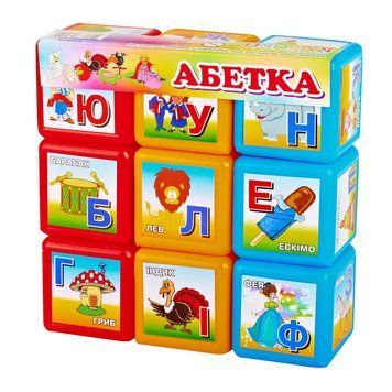 Развивающие кубики пластмассовые Mtoys "Абетка" (9 штук) 06041 фото 1