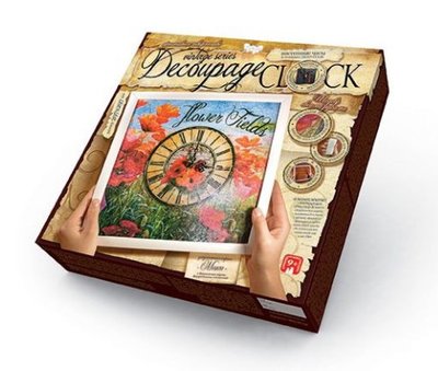 Набір для декупажу Danko Toys Decoupage Clock Квіткове поле із рамкою DKС-01-04 фото 1
