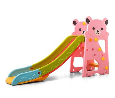 Пластикова дитяча гірка Toti "Ведмедик" рожева 140 см T - 40502 фото 1