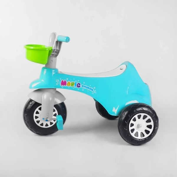 Дитячий триколісний велосипед Pilsan Magic пластикові колеса бірюзовий 07-180 фото 4