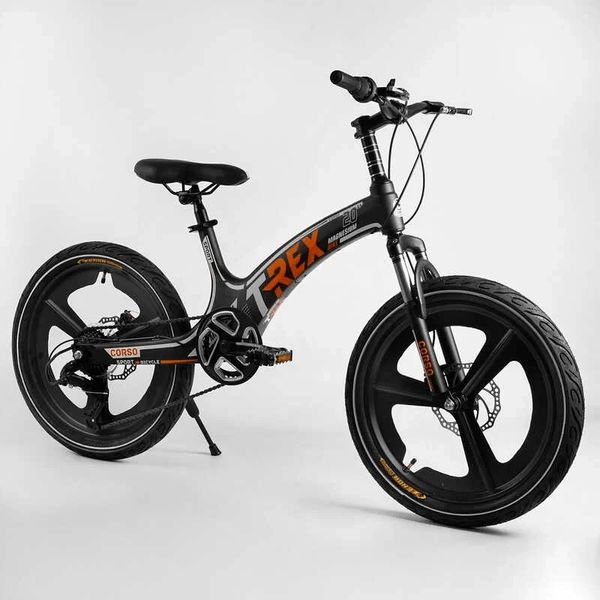 Велосипед підлітковий двоколісний 20" CORSO T-REX чорно-жовтогарячий TR-77006 фото 2