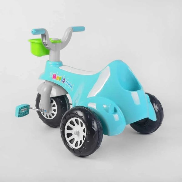 Детский трехколесный велосипед Pilsan Magic пластиковые колеса бирюзовый 07-180 фото 5