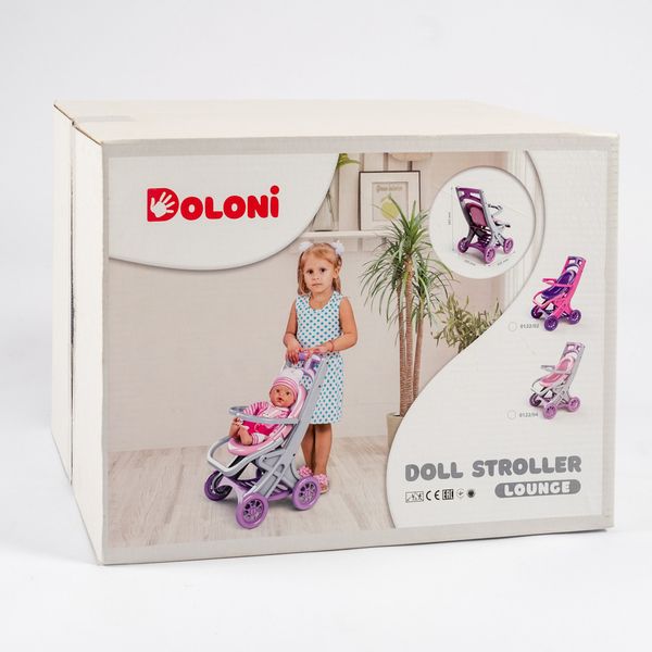 Коляска для кукол Doloni с шезлонгом пластиковая розовый с фиолетовым 0122/02 фото 5