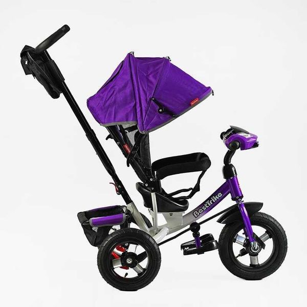 Дитячий триколісний велосипед Best Trike інтерактивна панель надувні колеса ліловий 3390 / 32-870 фото 2