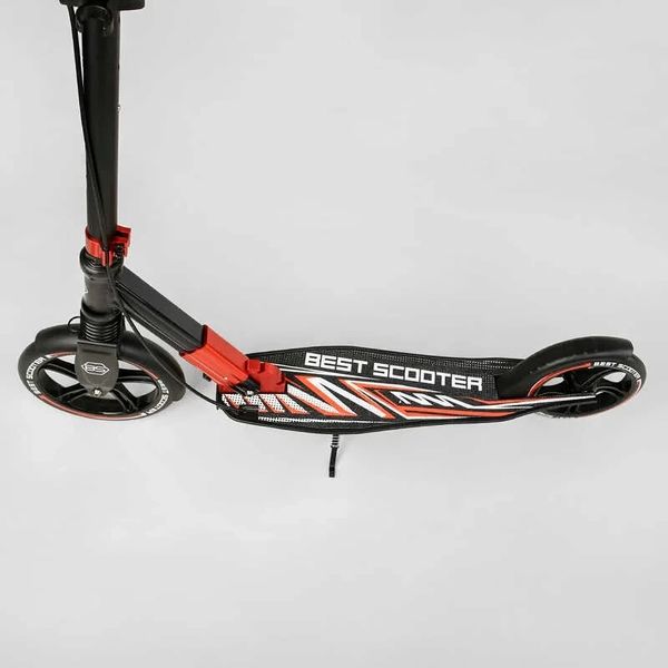 Самокат двоколісний алюмінієвий Best Scooter Big Wheels чорний з червоним 10304 фото 3