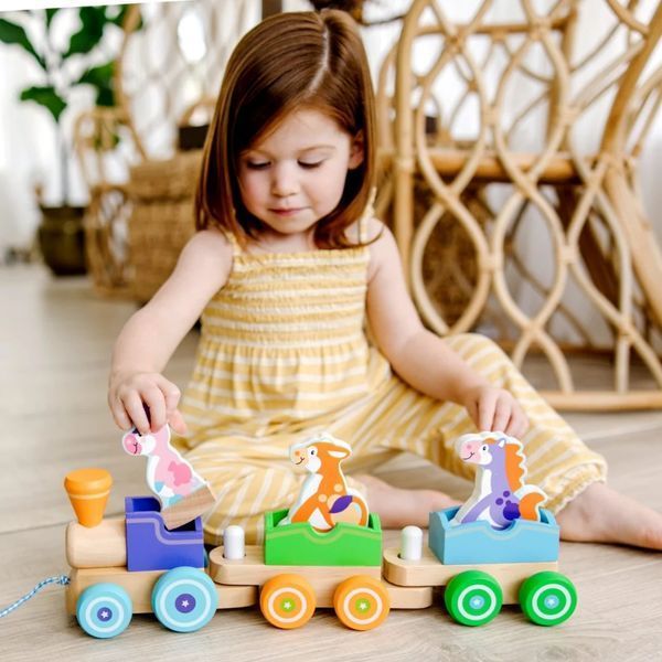 Деревянный поезд с животными Melissa & Doug First Play 6 элементов MD4608 фото 8