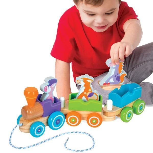 Деревянный поезд с животными Melissa & Doug First Play 6 элементов MD4608 фото 7