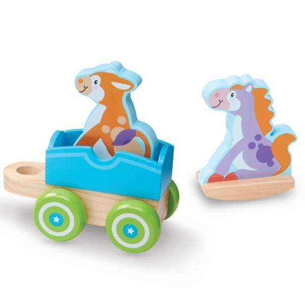 Деревянный поезд с животными Melissa & Doug First Play 6 элементов MD4608 фото 3
