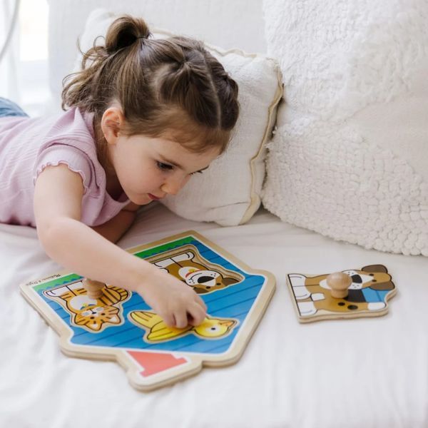 Дерев'яний пазл-вкладиш для малюків Melissa & Doug &laquo;Домашні тварини&raquo; 3 елементи MD12055 фото 5