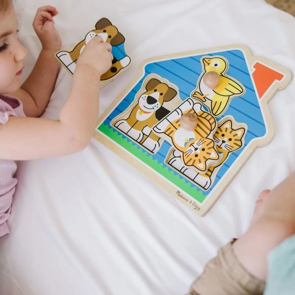 Дерев'яний пазл-вкладиш для малюків Melissa & Doug &laquo;Домашні тварини&raquo; 3 елементи MD12055 фото 3