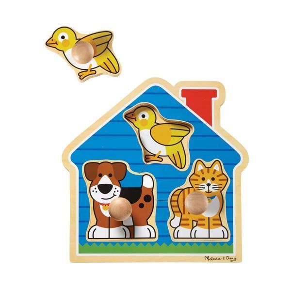 Дерев'яний пазл-вкладиш для малюків Melissa & Doug &laquo;Домашні тварини&raquo; 3 елементи MD12055 фото 2