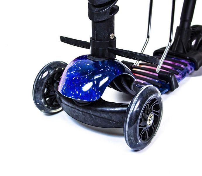 Детский самокат - трансформер 6 в 1 с подсветкой и бортиком Scooter Корзинка Universe фото 3